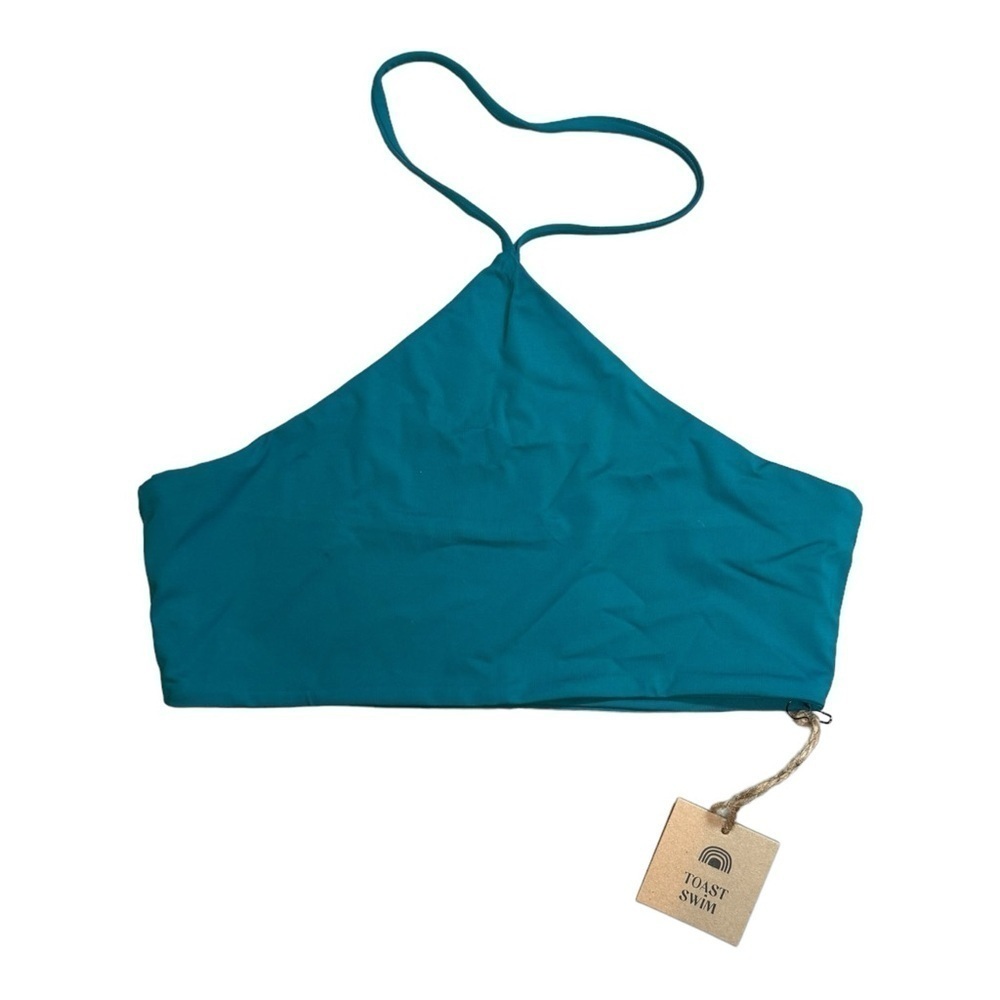 Toast Swim Teal Halter Bikini Top